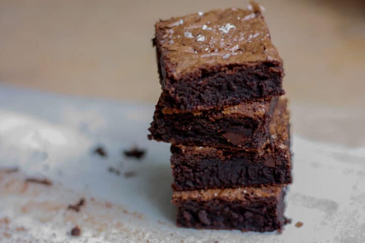 Stack of Dark Chocolate Brownies